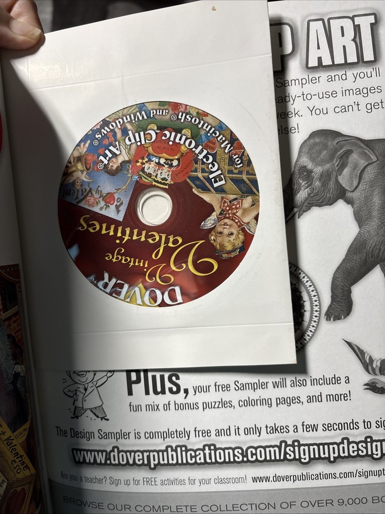 Vintage Valentines CD ROM & Book By Dover