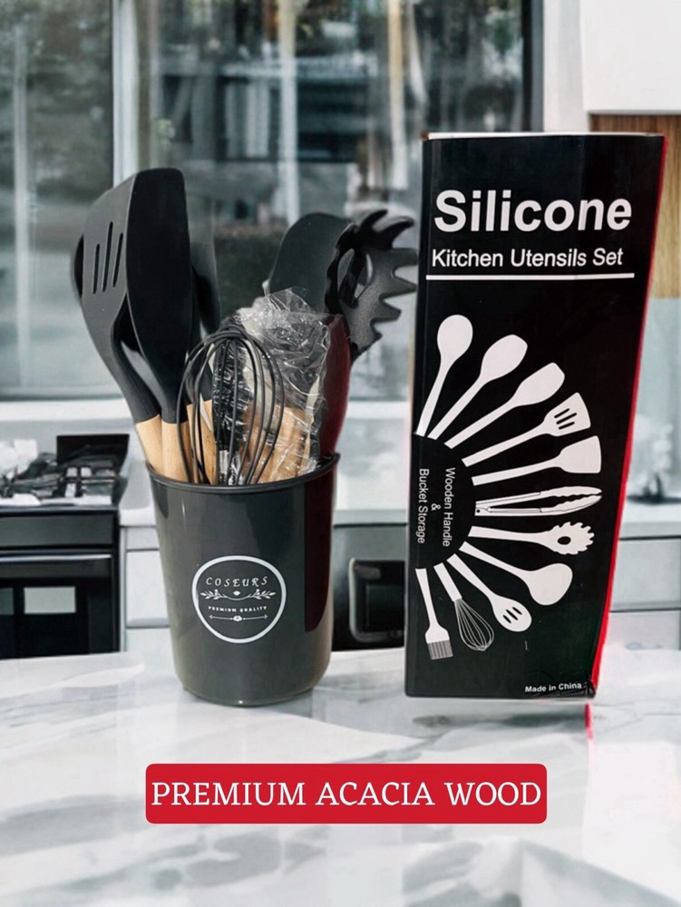 COSEURS Silicone Kitchen Utensils Set (12), highly durable & long-lasting