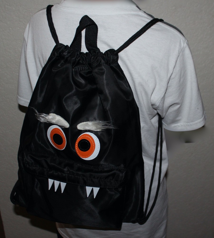 NWT CAT & JACK HALLOWEEN MONSTER DRAWSTRING BACKPACK BACKSACK