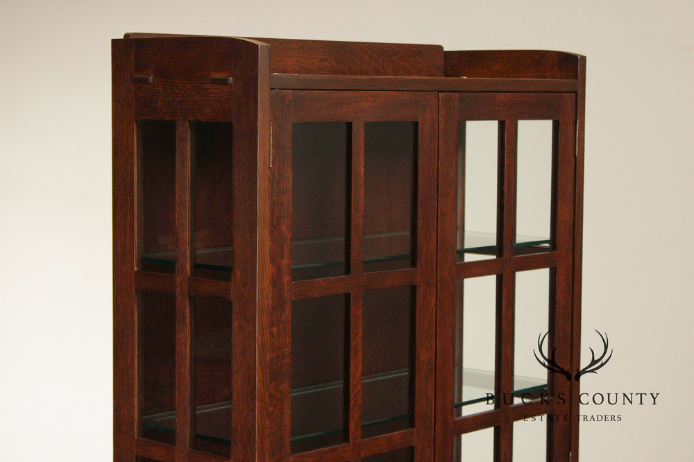 Stickley Mission Collection Oak Lighted Display Cabinet