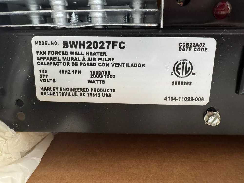 Marley SWH2027FC Wall Heater