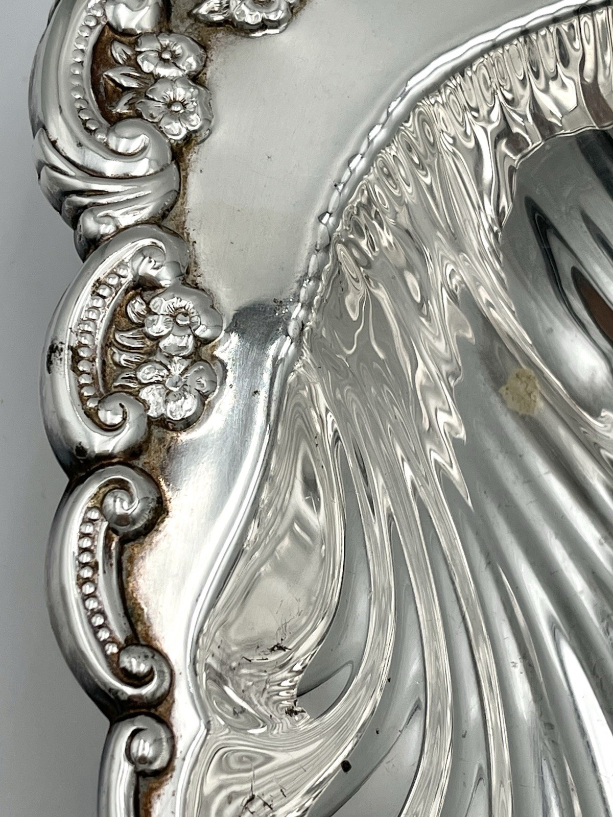 Set of 3 Vintage Silverplate Decorative Pieces 2 Shell Dishes & 1 Candle Holder