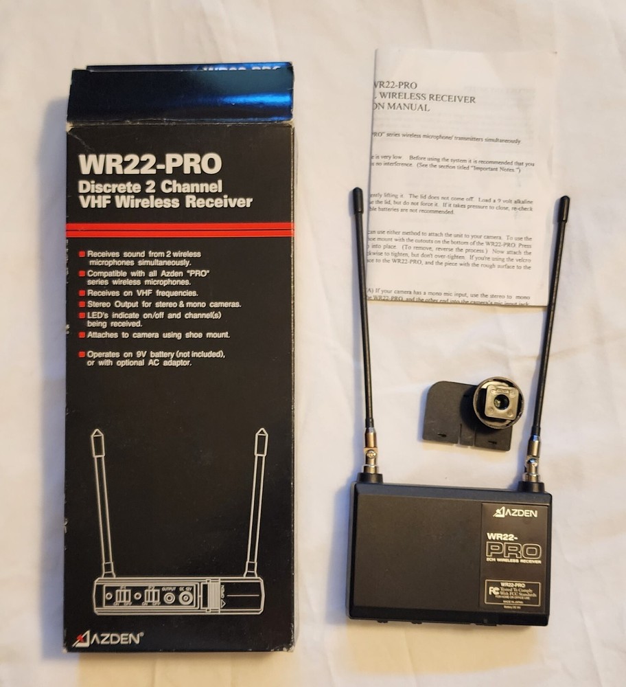 Azden Wireless Mic, Receiver Bundle for Video or PA Systems