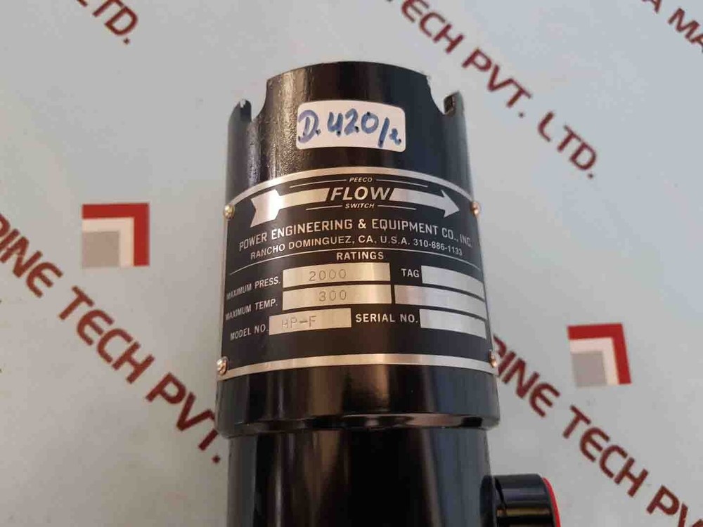 Peeco HP-F Flow Switch 2000 Max Pressure