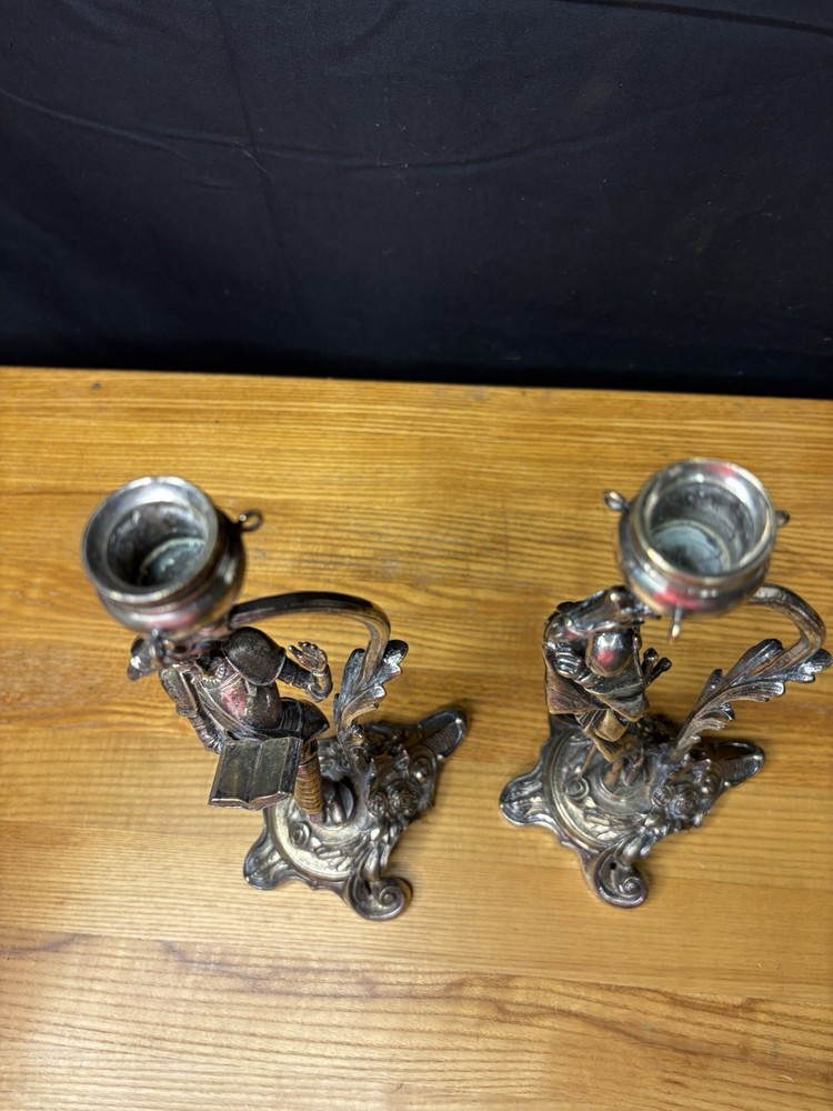Antique Fraget Silver Plated Candlesticks