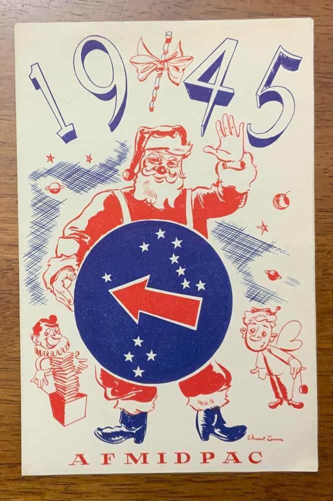 WWII 1945 Army Armed Forces Middle Pacific Command Christmas Menu AFMIDPAC
