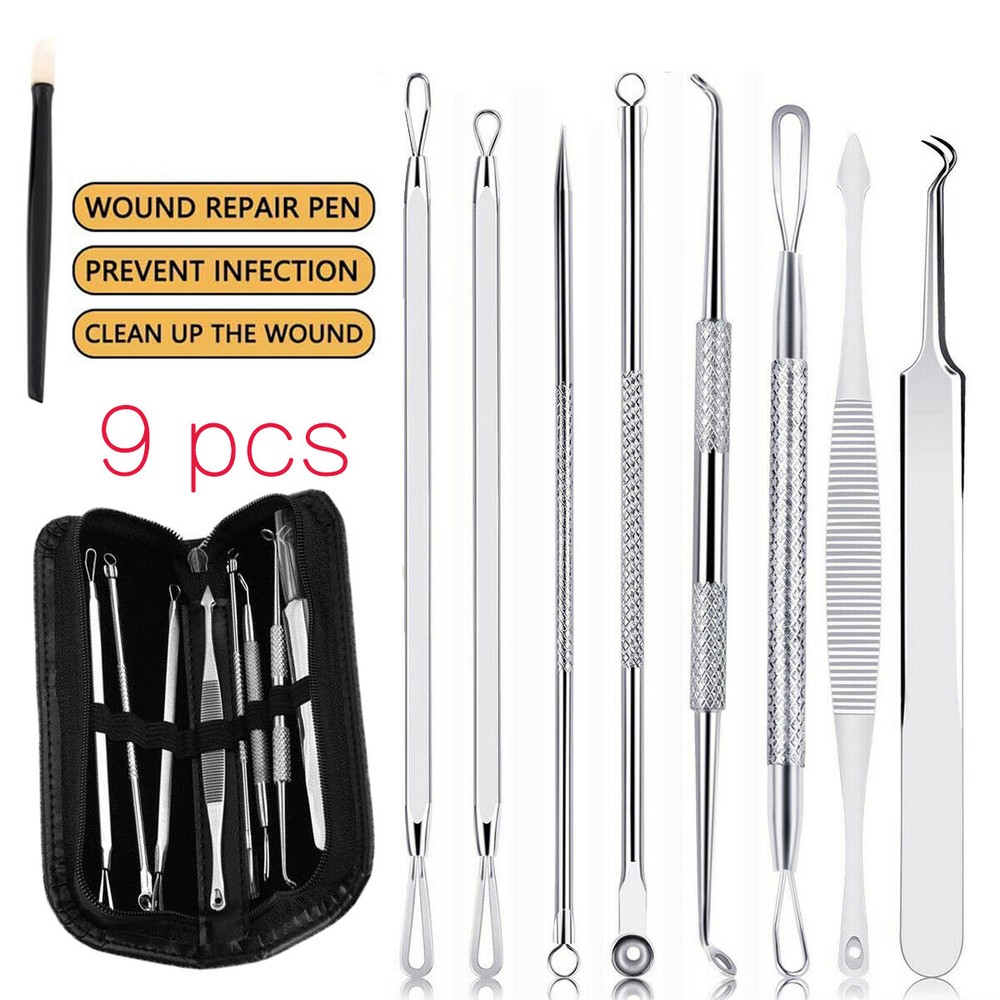 9PCS Blackhead Acne Comedone Pimple Blemish Extractor Remover Tool Kit Set US SH