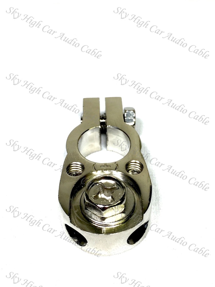 PAIR Battery Terminals Ring Terminal Connection 2 8 ga Output Set Screw SAE Post