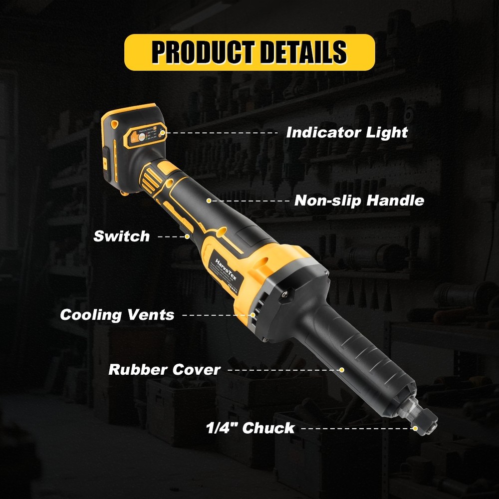 Cordless Die Grinder for Dewalt 20V Battery Variable Speed Brushless Tool Only