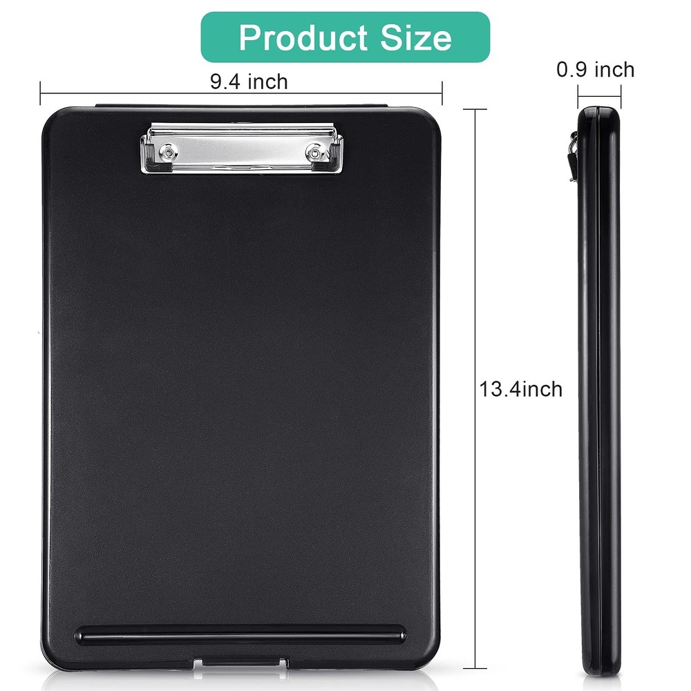 4 Pieces Clipboard with Storage Plastic Storage Clipboard Nursing Foldable Cl...