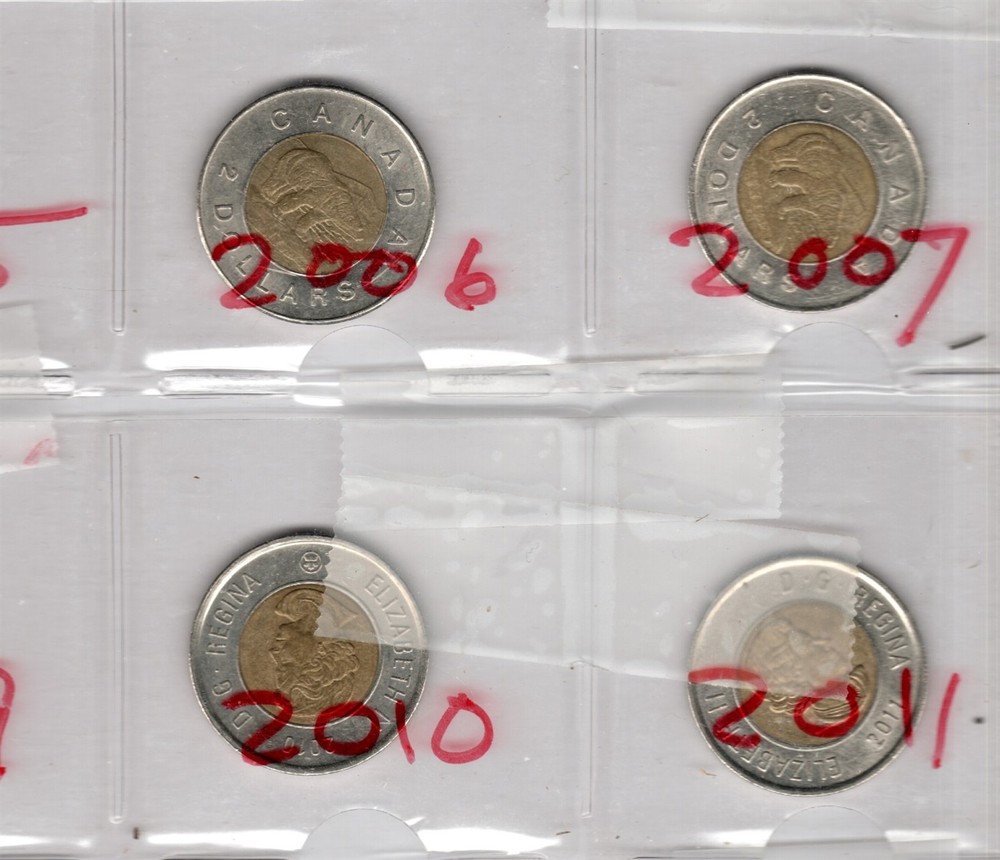 1996-2015 CANADA TWO $ COINS 18 DIFFERENT MOST HIGH CONDITION