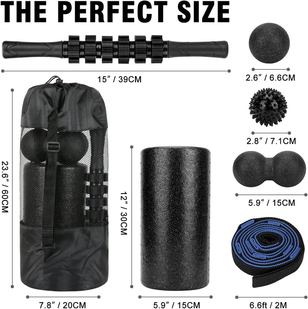 High-Density Foam Roller Set for Deep Tissue Massage and Physical Therapy