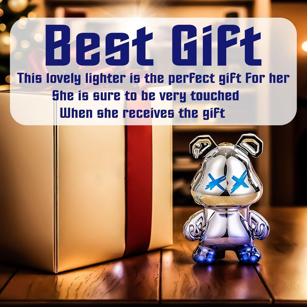 Cute Animal Lighter, Windproof Refillable Adjustable Lighters, Funny Keychain...