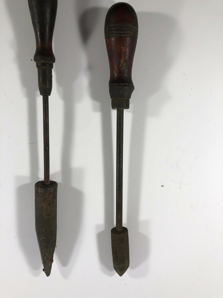 2 Vintage Wood Handle Soldering Irons