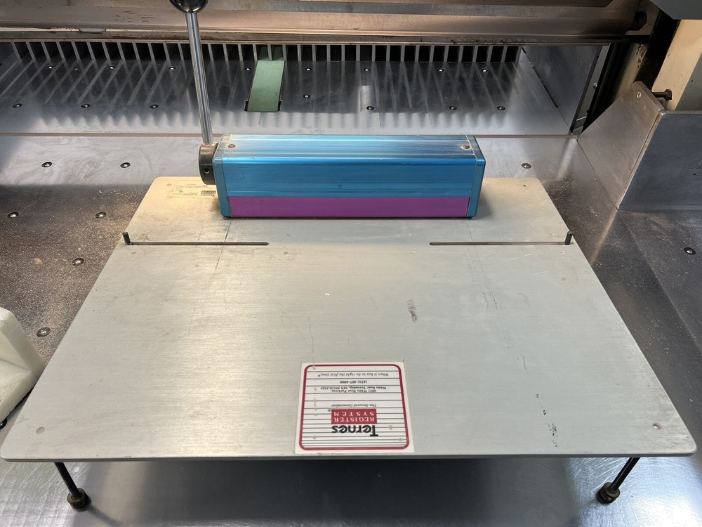 TERNES INFINITY REGISTER SYSTEM PUNCH PRESS PLATEN BINDING LETTERPRESS  ALUMINUM