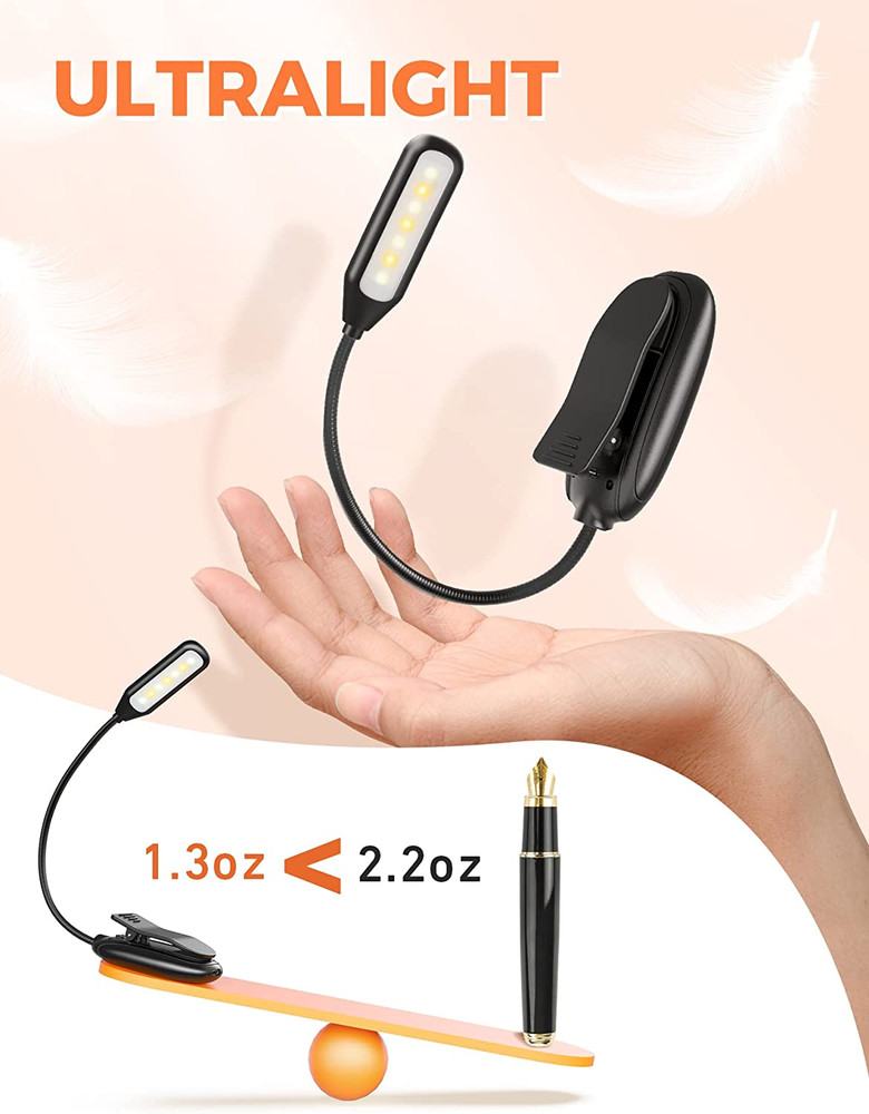 Book Lights for Reading at Night in Bed, 80 Hours Runtime Rechargeable Reading L