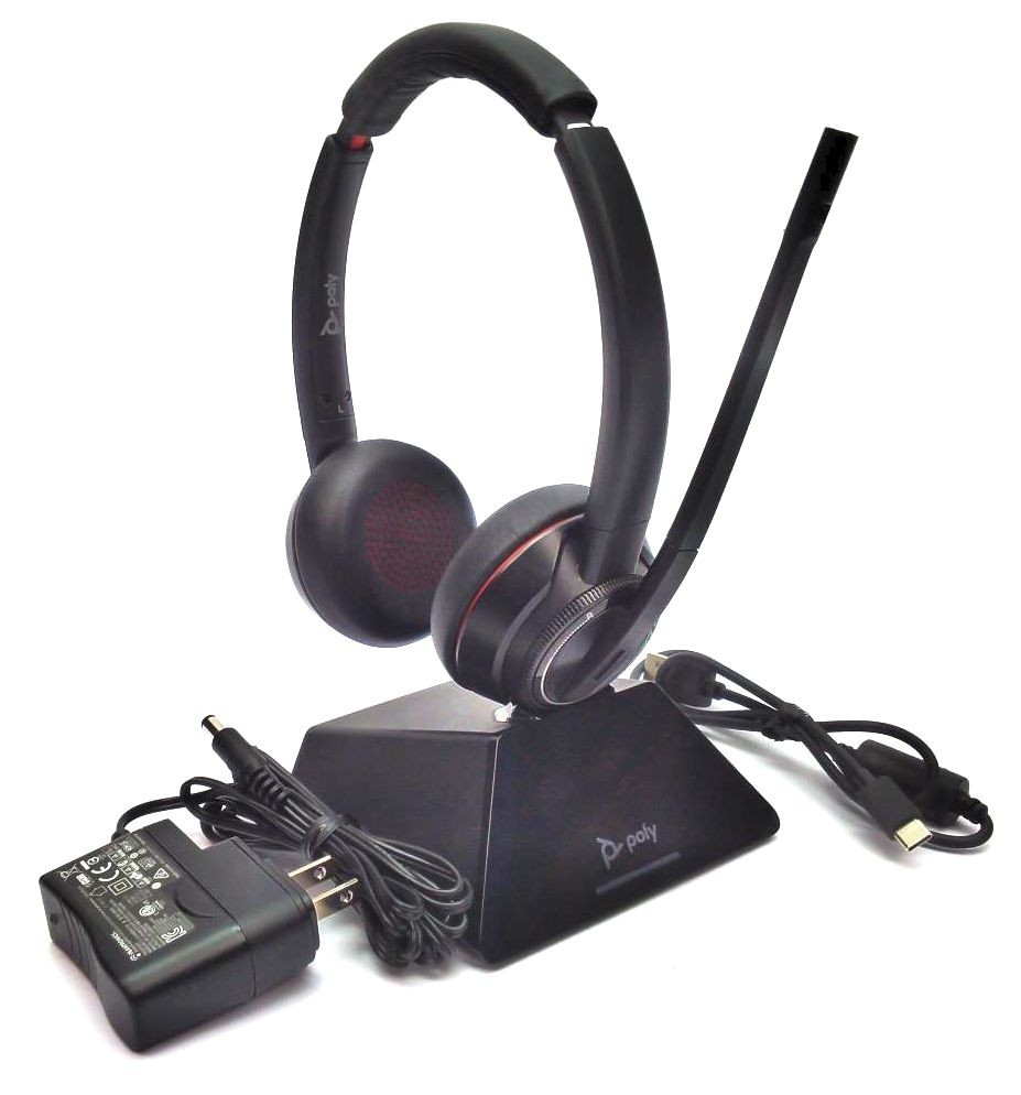 Poly HP W8220T DECT Headset Double Sided Wireless with Charging Cradle & Mic