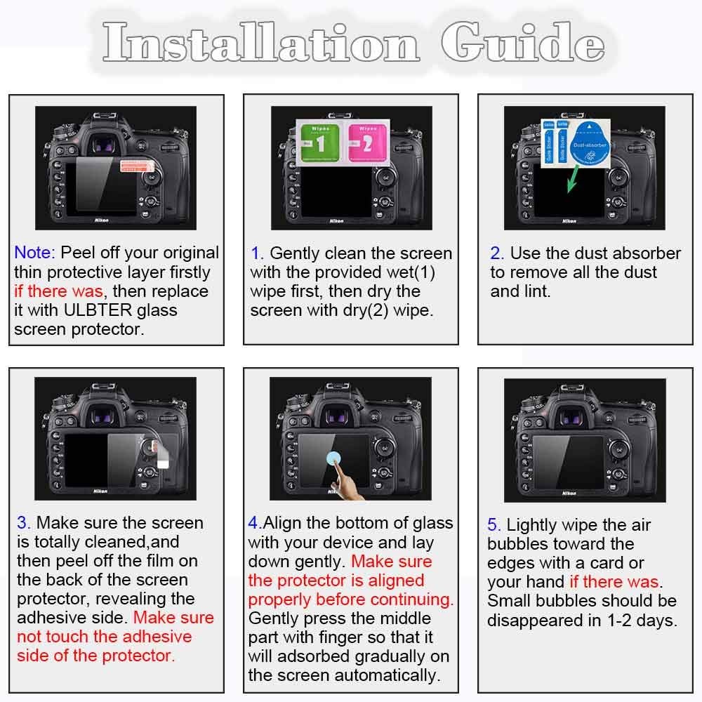ULBTER Screen Protector Appliable for Nikon D3500 D3400 D3300 D3200 D3100