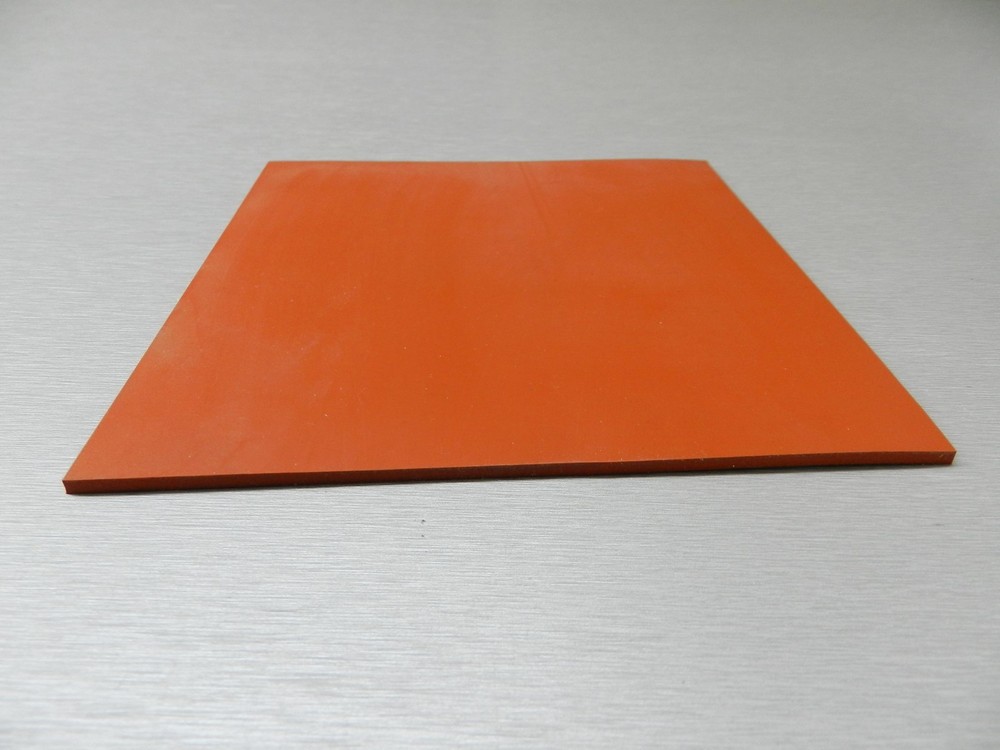 Silicon Rubber Sheet High Temp Solid Red/Orange Commercial Grade 12" x 12" x1/4"