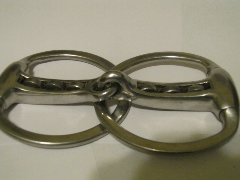 Unique 5" Eggbutt Snaffle Horse Bit Six Horizontal Rollers Unmarked Maker Unkn