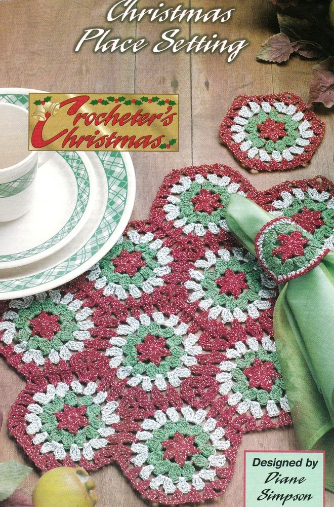 PRETTY Christmas Place Setting/Decor/Crochet Pattern INSTRUCTIONS ONLY