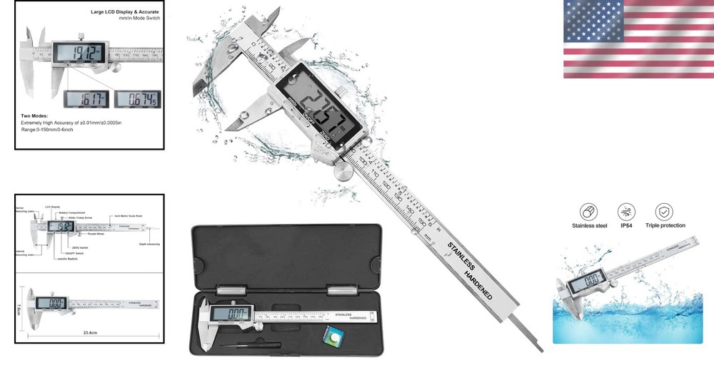 Professional Stainless Steel Caliper, Inch/Metric Conversion