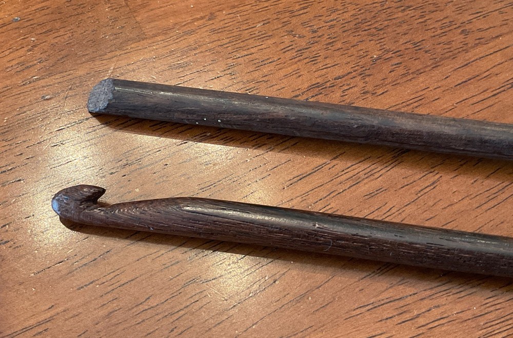 Vintage Wooden Crochet Hooks & Darning Tool