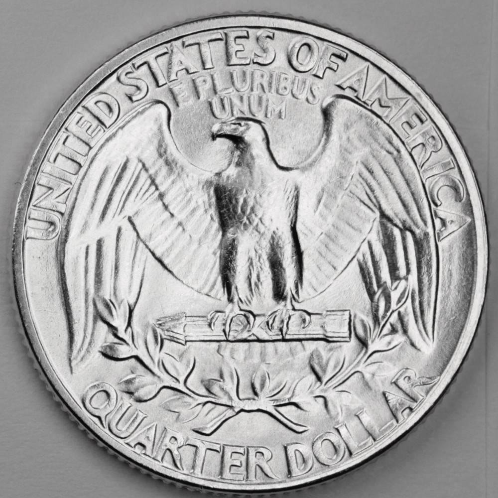 1943-p Washington Quarter. Blast White, Minimum Bag Marks. Choice BU. (Inventory