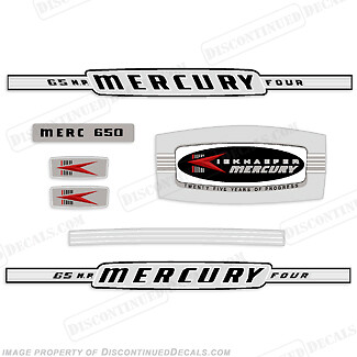 Fits Mercury 1964 65HP Outboard Engine Decals
