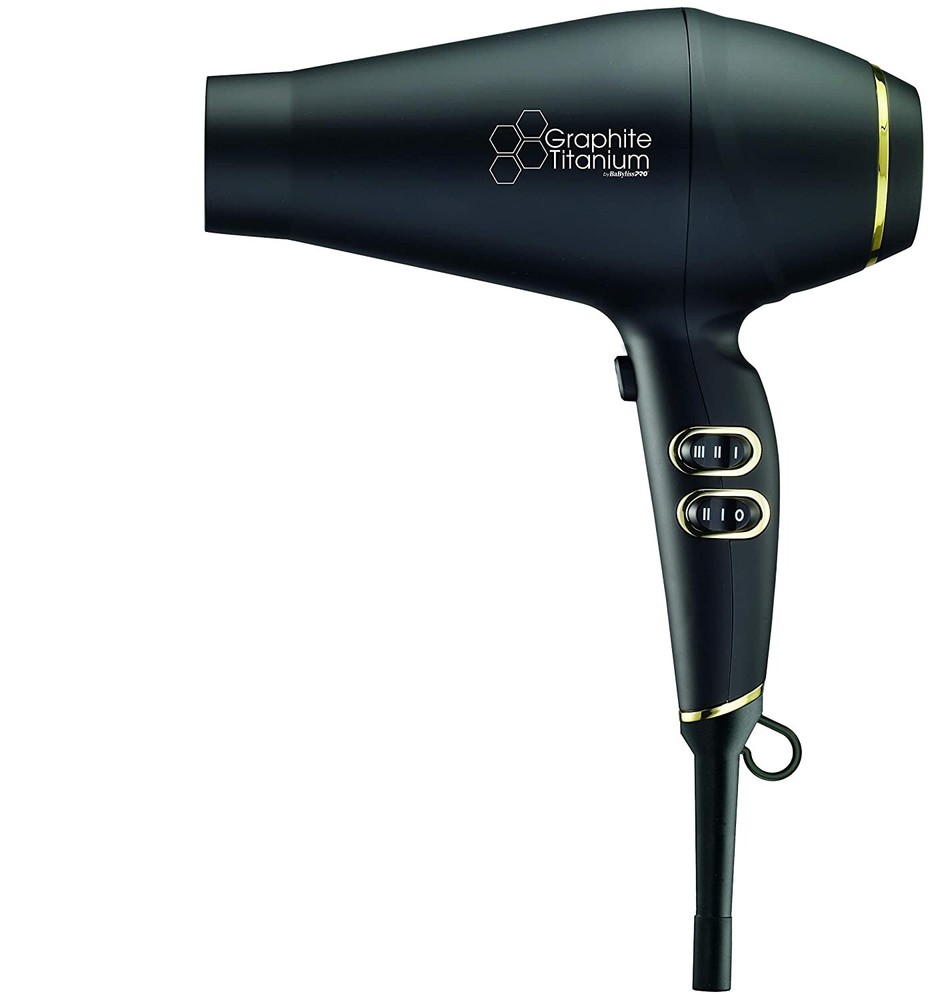 BabylissPRO Graphite Titanium Dryer & Graphite Titanium Flat Iron 1" Prepack, 1
