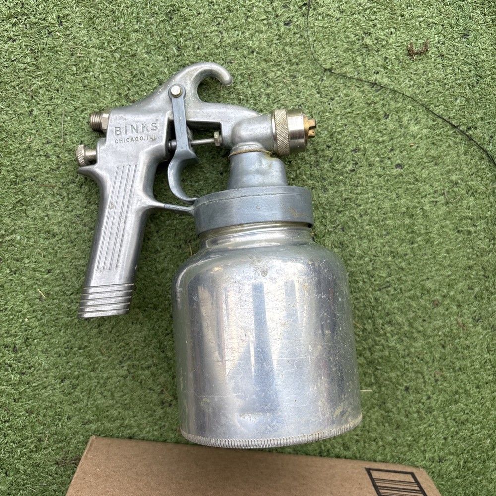 Vintage Binks Model 35 Pneumatic Paint Sprayer with box info