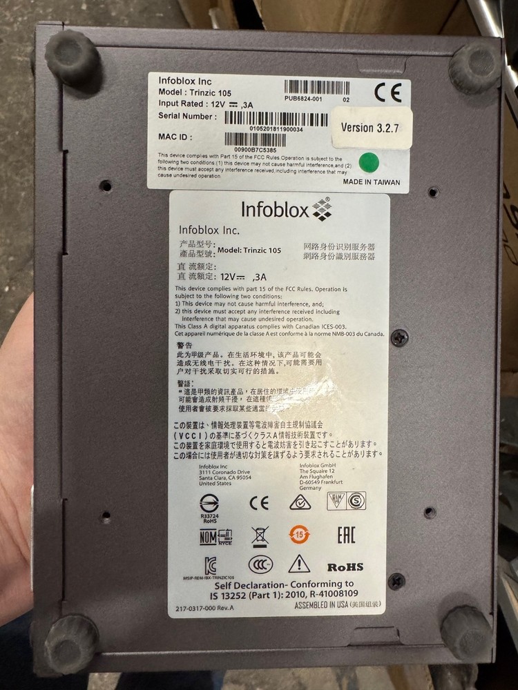 Infoblox Firewall Trinzic 105
