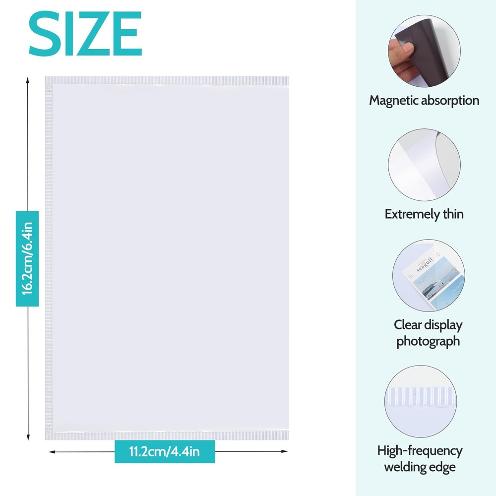 vivinin Magnetic Picture Frame, 12 Pack Frame Reusable, 4x6", 12pack