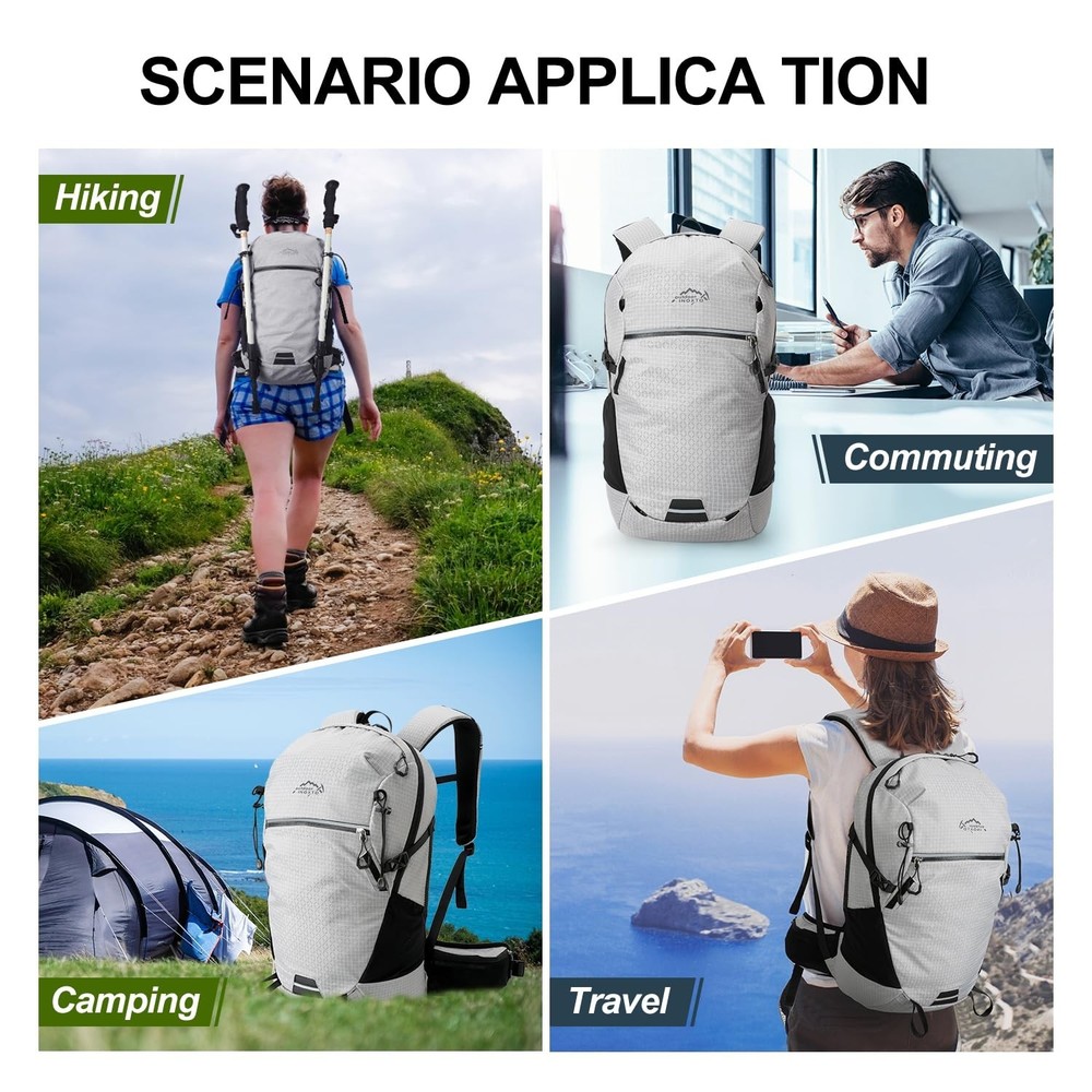 Hydration Backpack, 25L Hiking Backpack with 3L Water Bladder and Rain Cover,...