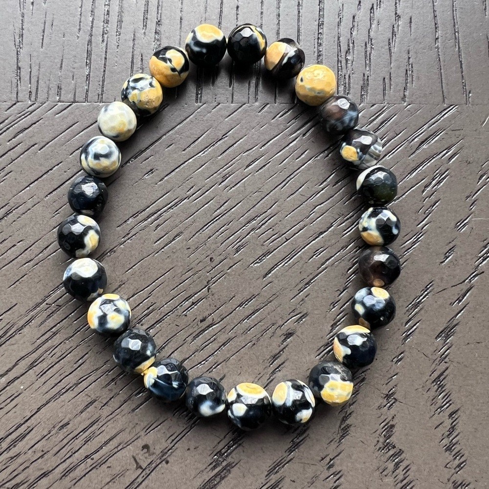 Yellow orca agate bracelet 8mm