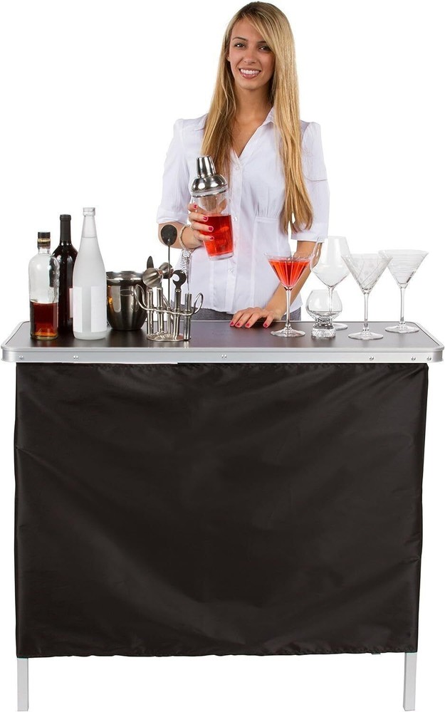 Collapsible Bar Console Table Shelf Portable Patio Kitchen Table With Carry Case