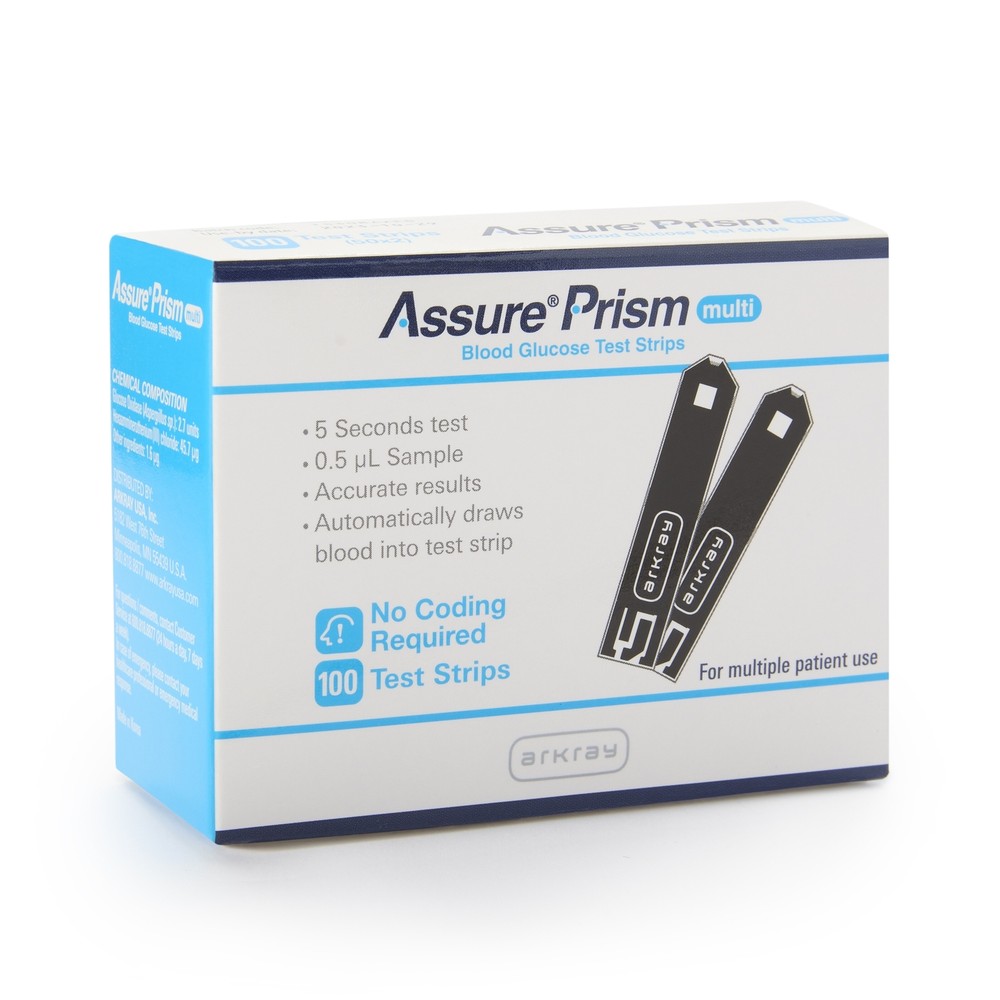 Assure Blood Glucose Diabetic Test Strips Automatic Coding 530100 100 Per Box