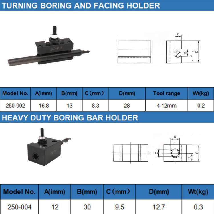 6 Pack Wedge Type Quick Change Tool Post Sets For 6-9" Swing Mini Lathe Black