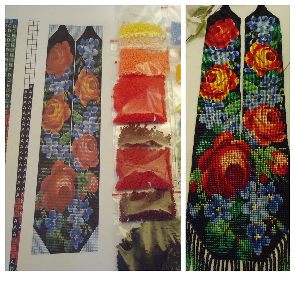 Kit for making a necklace gerdan. Beading Loom Pattern. #S3a
