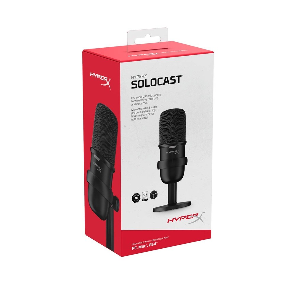HyperX SoloCast – USB Condenser Gaming Microphone, for PC, PS4, PS5 and Mac, ...