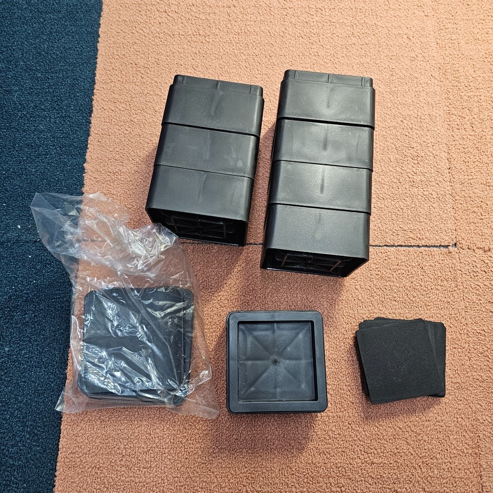 Furniture and Bed Risers - 2 Inch Stackable Square Black Utopia Bedding W1