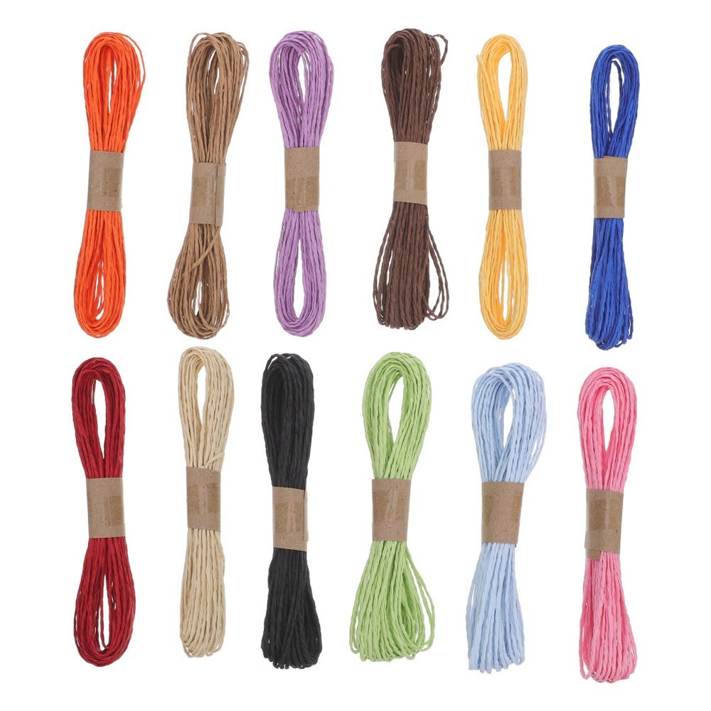 12 Roll Craft String Twisted Cord Rope Thick Twine for Crafts Colored Crafting