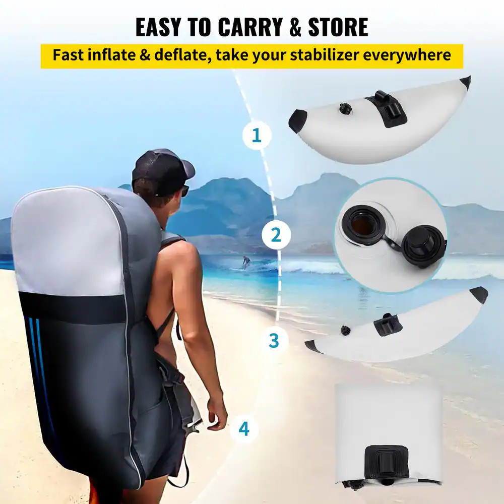Kayak Outrigger Stabilizers 2 PCS PVC Inflatable Outrigger Float with Sidekick A