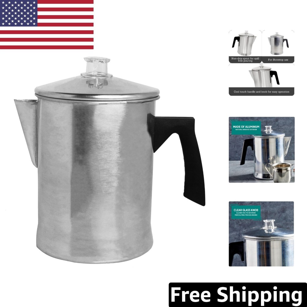 Versatile 9-Cup Percolator: Perfect for Home Brewing & Camping Adventures