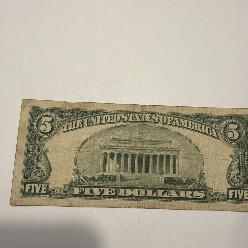 * STAR-NOTE * 1950 $5 Green Seal Note Decent Shape D264