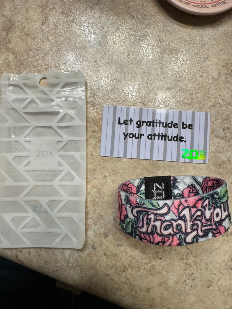 ZOX **THANK YOU** #2401 Silver Strap Medium New!
