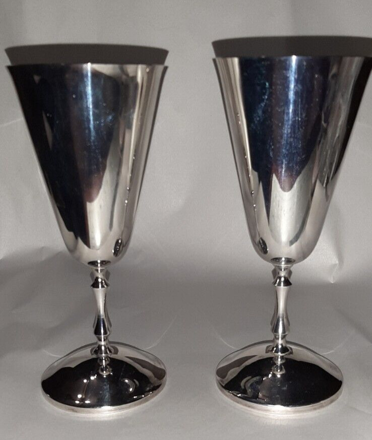 Two Silver Chalices Goblets- made in Spain