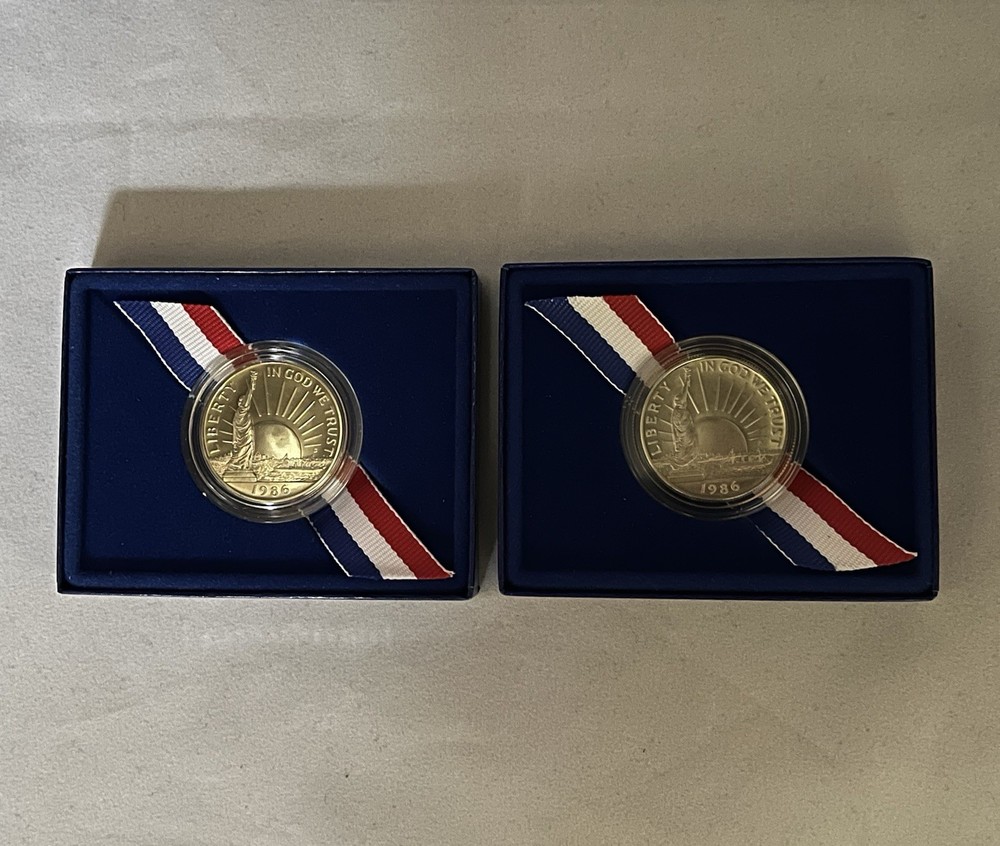 2 Liberty Half Dollar Coins. 1 with and 1 Without Proof