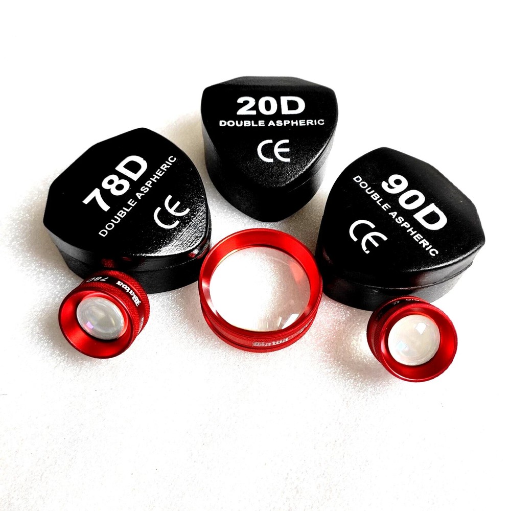 20D 78D & 90D Double Aspheric Screening Lens For Eyes Examination Combo Set