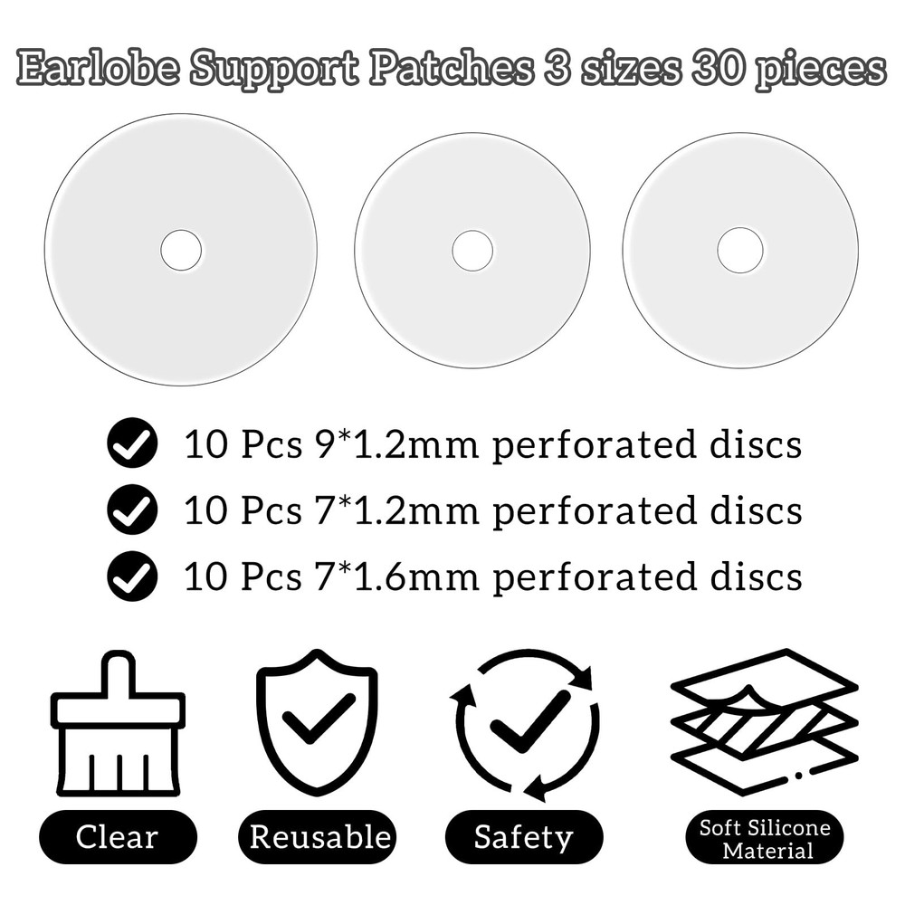 Clear Piercing Discs for Silicone Healing Earrings, Keloids & Belly